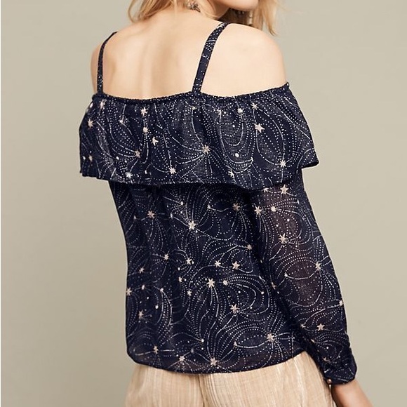 NWOT Anthropologie Starlit Cold Shoulder Top by Floreat - Picture 3 of 13